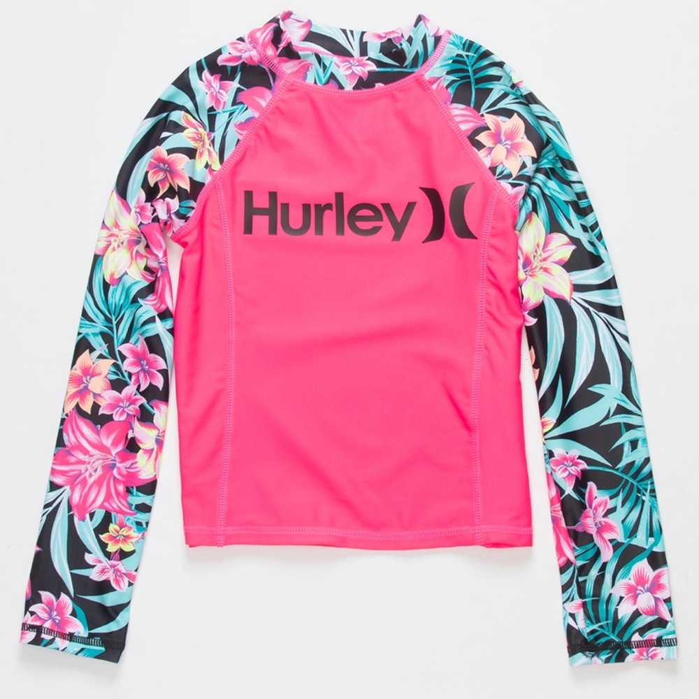 Hurley Kids Pink Floral Rashguard